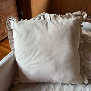 Two custom made Euro pillows that fit perfectly on a queen bed